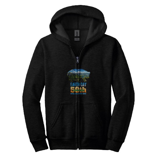 Panda Pet 50th anniversary earth day panda silhouette Zip Hoodies