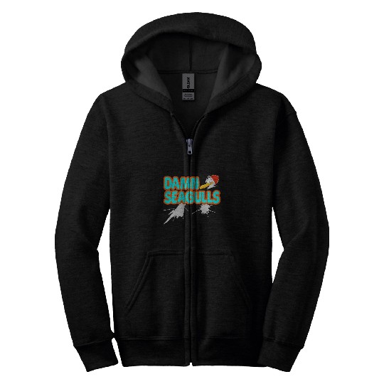 Damn Seagulls Funny seagull poo saying Captain Nautical Zip Hoodies