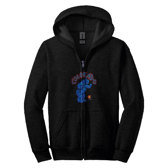 Bear Pet Blue Bear of Denver Colorado Underground Colorado Zip Hoodies