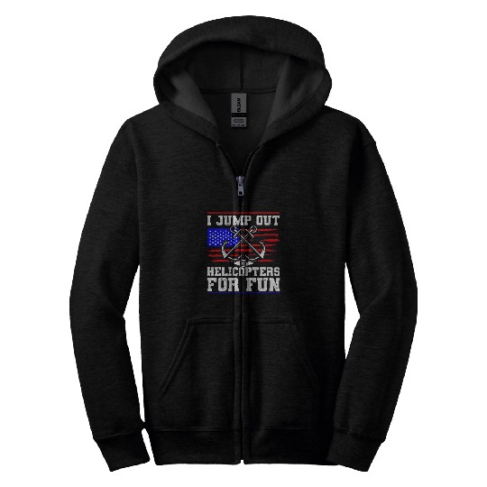 Coast Guard I Jump Out Of Helicopters For Fun US Flag Zip Hoodies