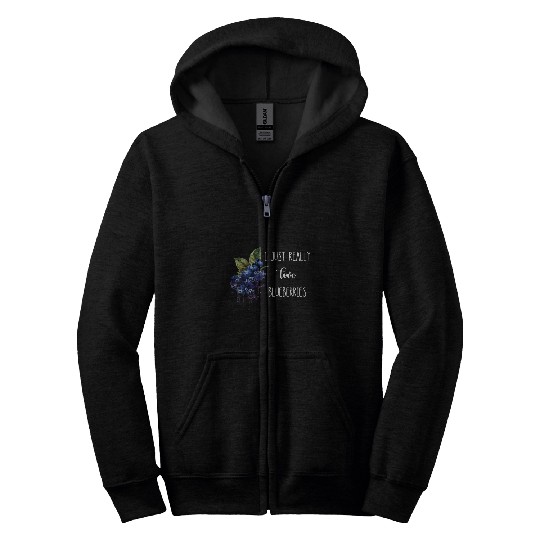I Just Really Love Blueberries Fruit Berry Healthy Blueberry Zip Hoodies