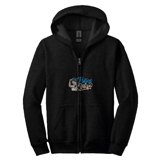 Police Job Women Police Wife Life Girls Cop Funny Blue Line Wife Zip Hoodies