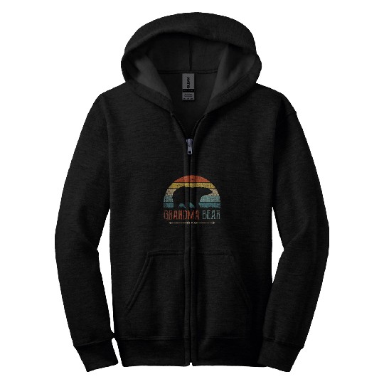 Bear Pet Grandma Bear vintages Retro Granny Grandmother Zip Hoodies