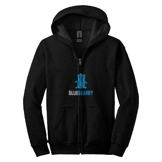 Bear Pet Blueberry Cute Blueberry Bear Funny Blueberry Lover Zip Hoodies