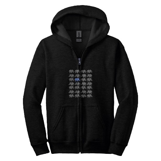CUTE PATTERN OF ELEPHANTS Zip Hoodies