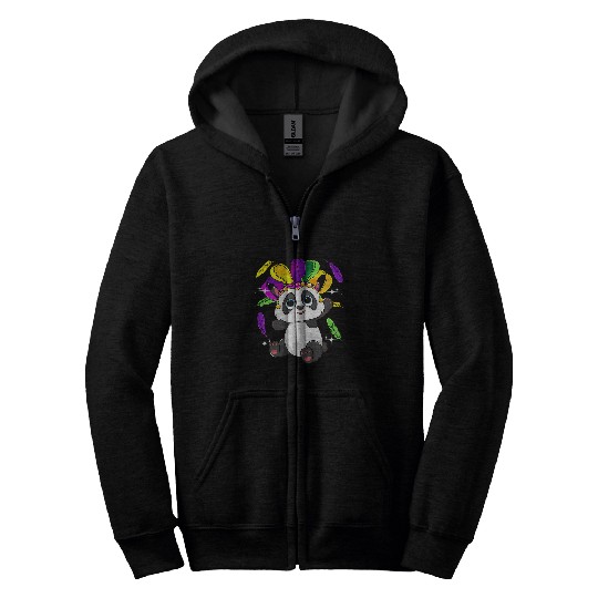 Panda Pet Mardi Gras Panda Lover New Orleans Louisiana Animal Cute Zip Hoodies