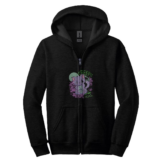 Bear Pet Pastel Goth Cat And Horror Teddy Bear For Yami Kawaii Zip Hoodies