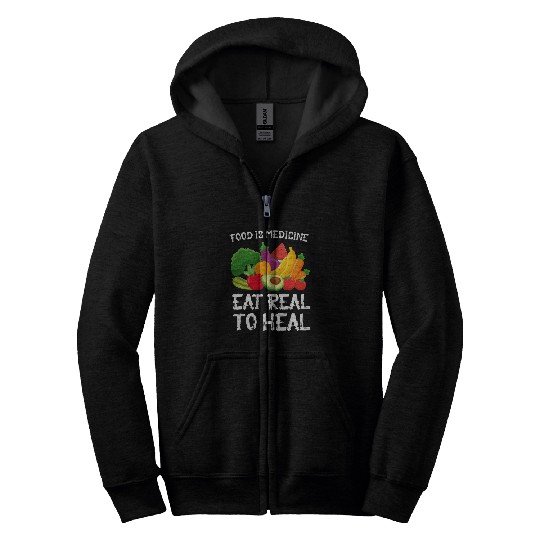 Utritionist RDN Fruit Chef Geek Food Is medicines Eat Real Zip Hoodies