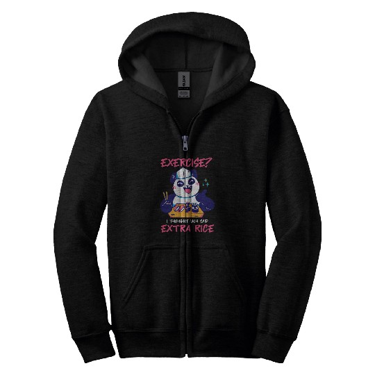 Panda Pet Sushi Zookeeper Japanese Funny Fitness Food Rice Lover Zip Hoodies