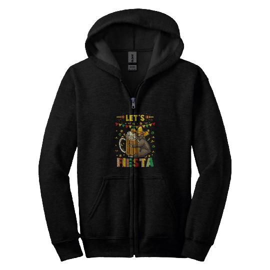 Sloth Pet Let s Fiesta Sloth Beer Drinking Lover Cinco De Drinko Zip Hoodies