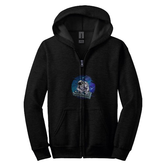 DJ Astronaut in space Rockin in space Zip Hoodies