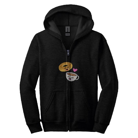 Coffee Fun Bagels Coffee bagel Zip Hoodies