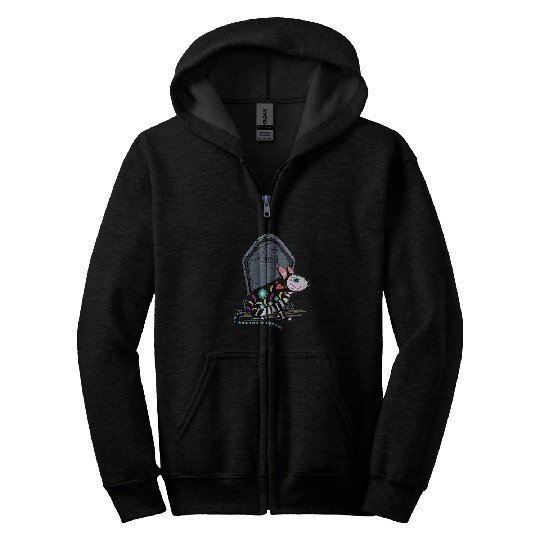 Hamster Pet Skeletons Halloween for boy girl kid Zip Hoodies