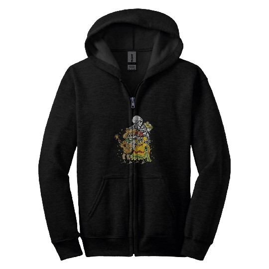 Colorful Sugar Skull Dia De Los Muertos Calavera Zip Hoodies