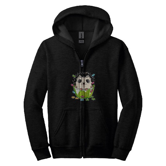 Hedgehog Cereal Cute Animal Lover Zip Hoodies