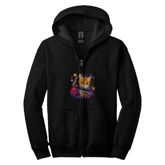 Persian Cat Astronaut Zip Hoodies