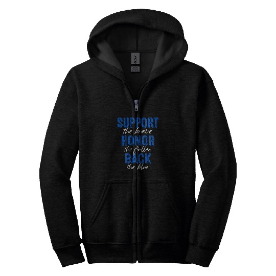 Police Job Back The Blue Police Wife Mom Daughter Deputy Zip Hoodies