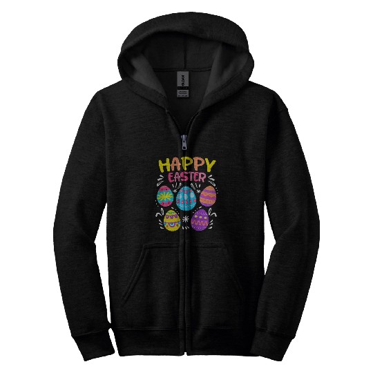 Happy Easter Egg Hunting Funny Easter Day Men Women Kids Zip Hoodies