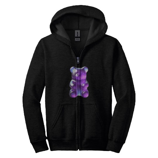 Bear Pet Purple Gummy Bear Zip Hoodies
