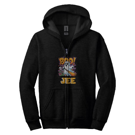Coffee Fun Boo Jee Cute Spooky Coffee ghosts Boujee Funny Halloween 1 Zip Hoodies