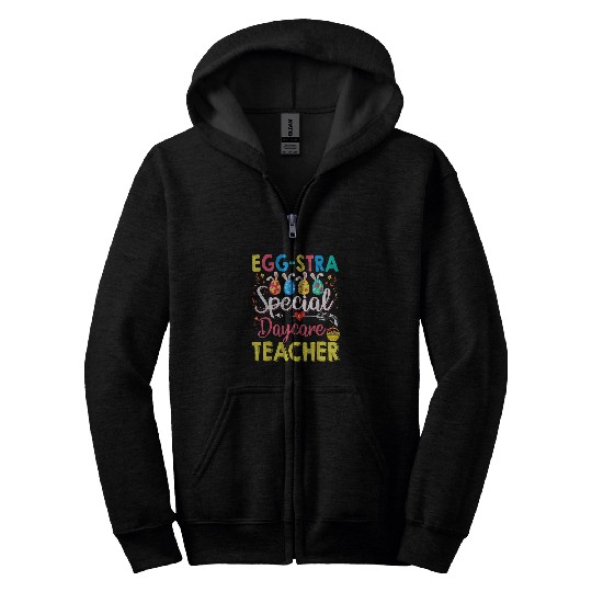 Daycare Teacher Tee Educators for Women Easter Day Zip Hoodies