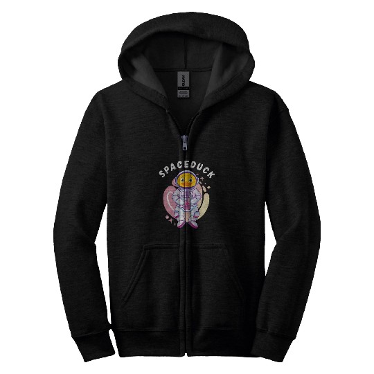 Duck Pet Space Astronaut Rubber Duck Rubber Ducky Bubble Tea Zip Hoodies
