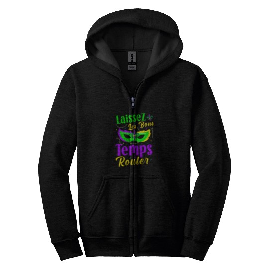 Laissez Les Bons Temps Rouler New Orleans Nola Mardi Gras Zip Hoodies