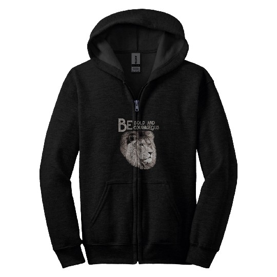 Lion Pet Christian Lion Jesus Bold Courageous Scripture Zip Hoodies