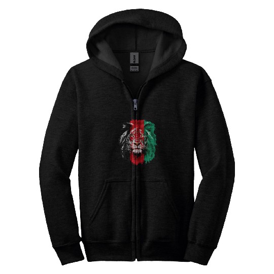 Lion Pet Afghanistan Flag Lion frees Afghanistan Zip Hoodies
