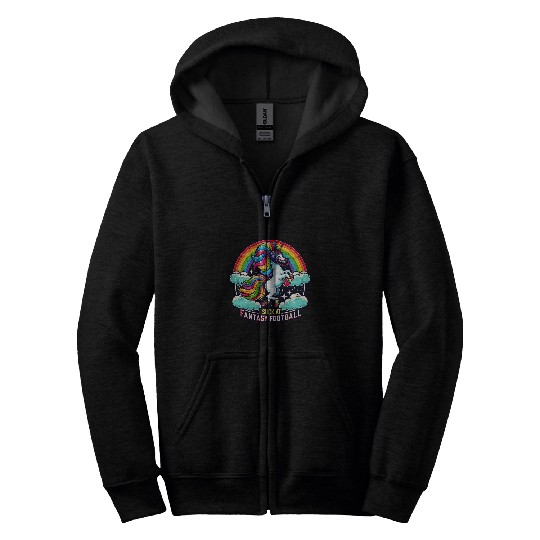 I Suck at Fantasy Football Unicorns Rainbow Loser s 2 Zip Hoodies