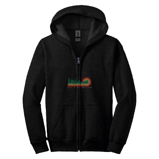 Evergreen vintages Stripes Sky View Manor New Jersey Zip Hoodies