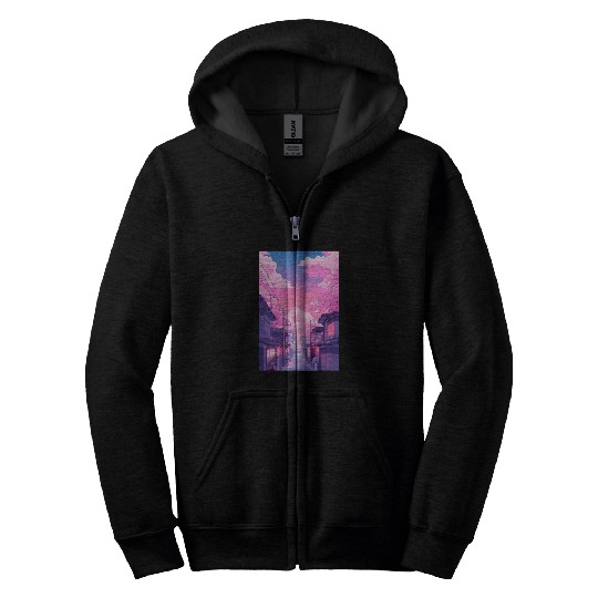 Japan Cotton Candy Sky Aesthetic Otaku Anime Manga Tokyo Zip Hoodies