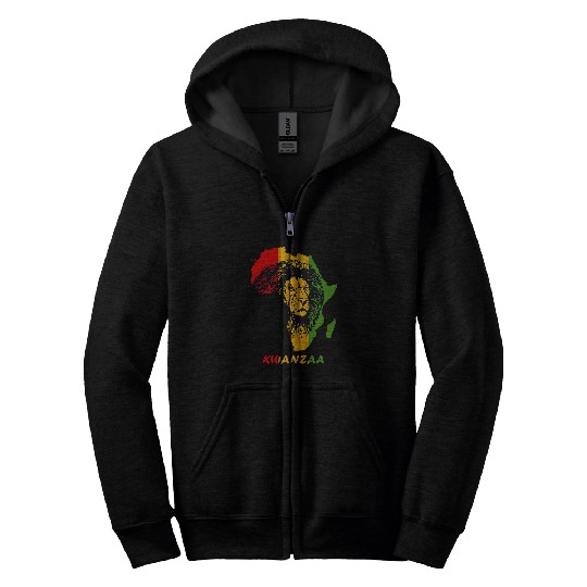 Lion Pet African Lion King of Kings Kwanzaa Essential Black Month Zip Hoodies