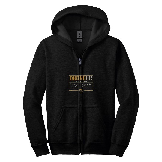 Beer Fun Druncle Like A Normal Uncle Only Drunker Beer Definition Zip Hoodies