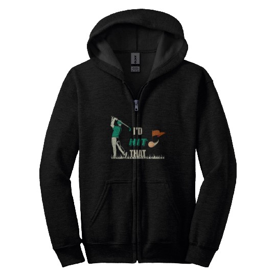 Id Hit That Birdie Bogey Eagle Par Beer Golf ART ON BACK Zip Hoodies