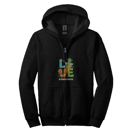 Discover Librarian Job Love pineapples 2Summer Librarian Zip Hoodies