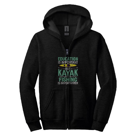 Fishing Fun Canoe Angler Boat Paddle Kayaking Fisherman 4 Zip Hoodies