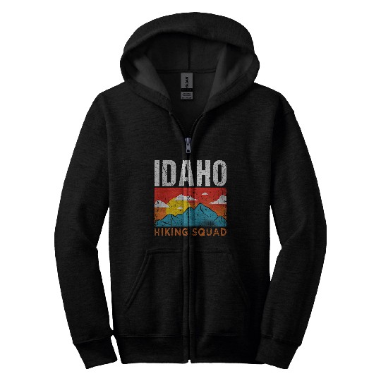 Idaho Hiking Squad Hiker Enthusiast National Parks Zip Hoodies