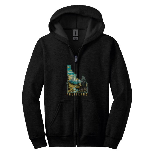 Fruitland Idaho State Outdoor Nature Graphic Zip Hoodies