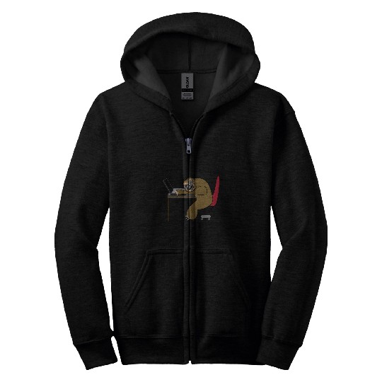 Discover Sloth Pet Funny Laptop Sloth homes Office Humour Internet Job WFH 2 Zip Hoodies