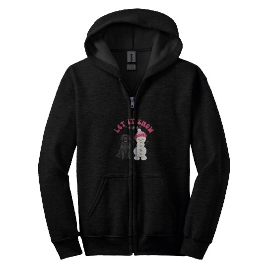 Newfie Dog Let It Snow Zip Hoodies