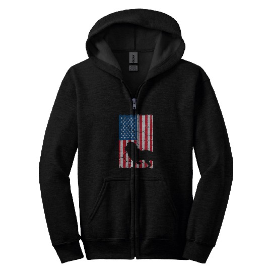 Lion Pet American Flag Lion Silhouette USA Republican Party Member Zip Hoodies