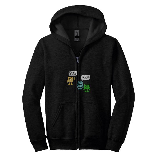 Police Job Salt and Copper Periodic Table Police Pun Chemistry Chemist Zip Hoodies