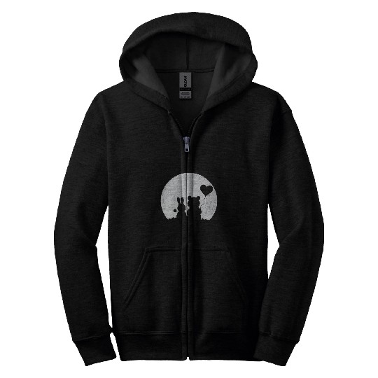 Bear Pet Cute Bunny Bear Love Couple Valentines Day Rabbit Lover 6 Zip Hoodies
