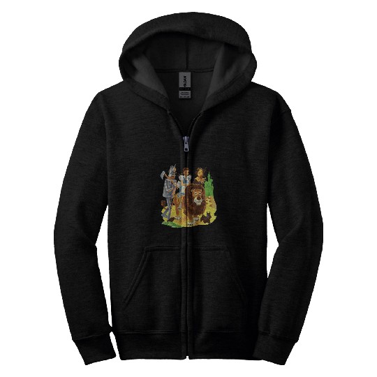 Lion Pet The Wizard of OZ Art Tin Man Lion Scarecrow Dorothy 1 Zip Hoodies