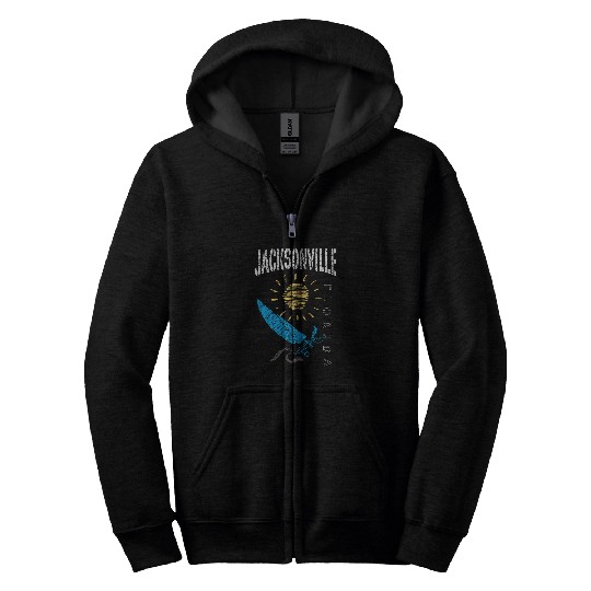 Jacksonville Florida Souvenir Sailing Beach FL Zip Hoodies