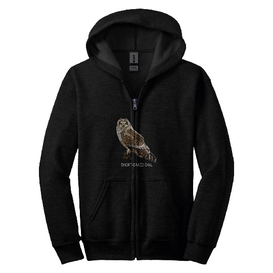 Owl Pet Shorteared Owl Bird Lover Zip Hoodies