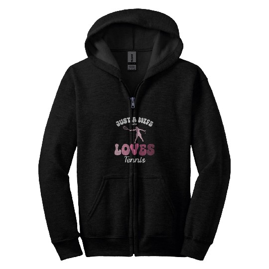 Just a Wife Who Loves Tennis Newlywed Women Zip Hoodies