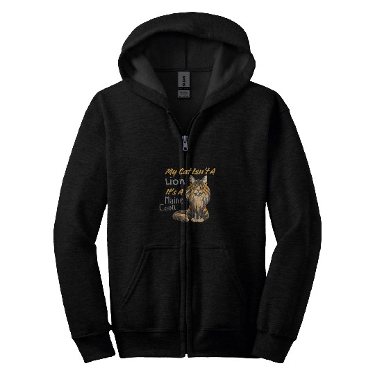 Lion Pet My Cat Isn t A Lion It s A Maine Coon Zip Hoodies