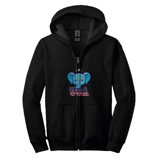 Elephant Pet Republican Party Elephant Politics Vote Right Trump USA Zip Hoodies